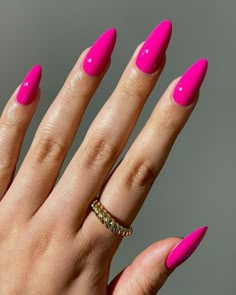 Funky Nail Ideas, Pink Almond Nails, Gel Ombre, Bright Nails, Make Up Inspiration