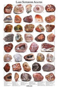 a poster with different types of rocks and their names on it's front cover