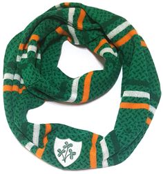 PRICES MAY VARY. Ireland knit infinity scarf Very soft to touch and fashionable Large embroidery with Ireland crest 70-in. long by 7-in. wide - one can wrap the scarf comfortably around neck twice Wear with pride! Vivid colors, high quality acrylic yarn, very soft to touch. Features a large embroidered crest. Manufactured in Europe according to the strictest requirements of European Union regulations. Large Embroidery, Branded Scarves, Knit Infinity Scarf, European Union, Infinity Scarf, Acrylic Yarn, Scarf Accessory, Vivid Colors, Top Styles