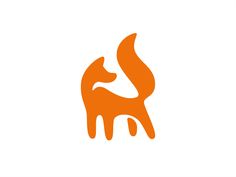 an orange fox logo on a white background