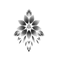 a black and white flower design on a white background