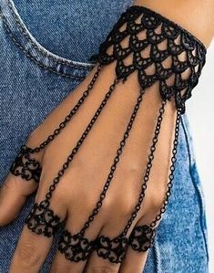 Goth Punk Black Lacey Bracelet With 5 Rings Attached By Chain Adjustable Closure.

5.5" Long And 2" Rings Are Adjustable Rings With Bracelet Attached, All Black Jewelry, Cute Goth Jewelry, Goth Accessories Aesthetic, Gothic Jewelry Aesthetic, Mcr Outfit Ideas, Romantic Goth Jewelry, Goth Jewelry Aesthetic, Diy Goth Accessories