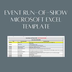 the event run - off show microsoft excel template