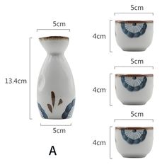 Shop 0 Hand-painted Sake Bottle Set Household Wine Jug Wine Glass Dispenser Small Wine Cup Shochu Glass and Wind Tableware Mademoiselle Home Decor طقم شاي, Modern Traditional Style, Japanese Bowls, Tea Caddy, Japanese Ceramics, Loose Tea