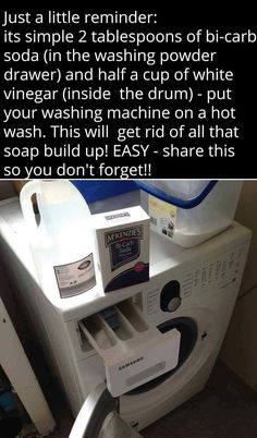 an old washing machine has been turned into a washer and dryer with the words, just a little reminder