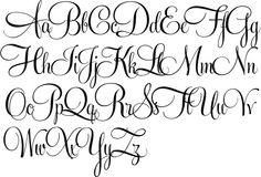 the upper and lowercase letters are handwritten in cursive style, with black ink