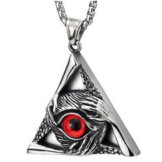 PRICES MAY VARY. Steel Vintage Red Evil Eye Protection Hands Triangle Pendant Necklace for Men Women 30 Inch Chain Metal: Stainless Steel Stone: Synthetic Resin Beads Finishing: Polished and Blackened Dimension: pendant length: 5CM(1.97"); width: 5CM(1.97"); Chain length 75CM(29.53"); Weight: 45.5g Package: Jewelry Box with Brand Name COOLSTEELANDBEYOND *Condition: 100% brand new
*Code: MP-1554
*Metal: Stainless Steel
*Stone: Synthetic Resin Beads
*Finishing: Polished and Blackened
*Chain: Steel Alien Artwork, Package Jewelry, Evil Eye Protection, Triangle Pendant, Blue Evil Eye, Evil Eye Pendant, Gifts For My Wife, Necklace For Men, Resin Beads