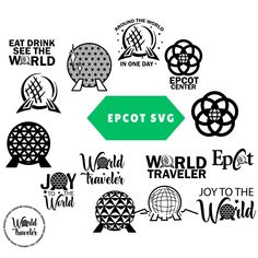 the logos for epot svg are shown in black and white, with green