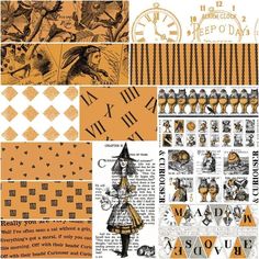 an assortment of halloween themed papers with orange and black designs