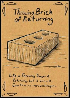 a drawing of a block of bread on top of a piece of paper with the words,