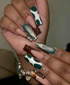 @ffreshprincess 🌴 | ⚠️: not my pin. just trying to give you some inspiration. all credits to the official creator | @nailedbynashae IG ✨ Drip Nails, Edgy Nails, Colored Acrylic Nails, Classy Acrylic Nails, Short Square Acrylic Nails, Exotic Nails, Long Acrylic Nails Coffin, Acrylic Nails Coffin Pink, Long Acrylic