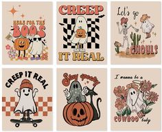 Quick Halloween Decorations, Halloween Stickers Cute, Halloween Wall Prints, Halloween Poster Ideas, Happy Halloween Sign, Elements Art, Relaxation Space, Halloween Decorations For Kids, Ghost Art