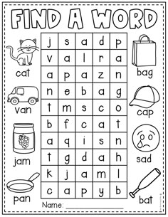 a printable worksheet with words and pictures to help kids learn how to find the