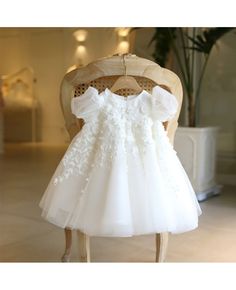 Get 10% off now! Buy elegant tulle lace toddler girls flower girl dress at cheap price online. Free stable shipping and pro custom service since 2009. Fitted Baptism Dress With Floral Applique For Dress-up, White Tutu Dress With Floral Applique For First Communion, White Floral Applique Tutu Dress For First Communion, White Princess Dress With Floral Applique In Tulle, White Tulle Princess Dress With Floral Applique, Tulle Princess Dress With Floral Applique For First Communion, Fitted Lace Tutu Dress With Floral Applique, Tulle Baptism Dress With Floral Applique For First Communion, Short Sleeve Tulle Dress With Lace Trim