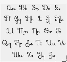 some type of handwriting that has been written in different font styles and colors, including the letters