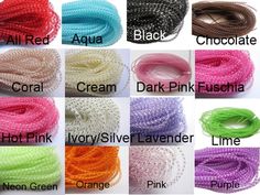 various colors of braiding cord with different sizes and shapes for making bracelets or necklaces