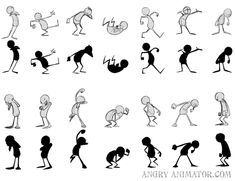 cartoon character poses and expressions for animation