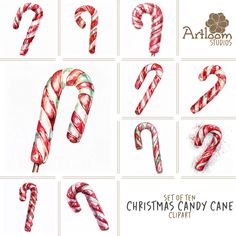 the candy canes are all different shapes and sizes