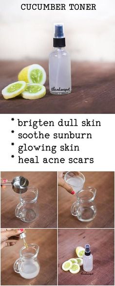 Diy Toner Face, Cucumber Toner, Homemade Skin Toner, Diy Toner, Essential Oils For Face, Smooth Glowing Skin, Cucumber Juice, Skin Care Toner Products