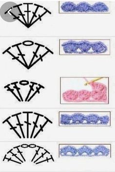 different types of crochet stitches are shown