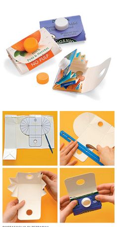 the instructions for how to make an origami box with scissors and pencils