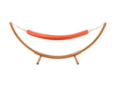 Orange hammock with wooden stand, durable fabric, and a stylish design for outdoor relaxation. Standing Hammock, Free Standing Hammock, Hammock Hooks, Patio Hammock, Deck Porch, Larch Wood, Patio Storage, Patio Bar Set, Patio Swing