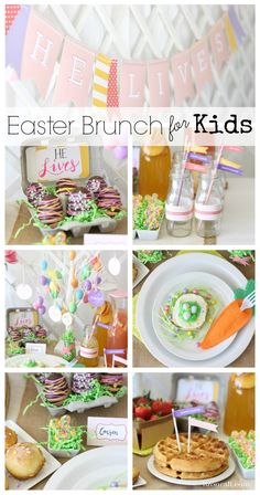 Brunch Ideas For Kids, Brunch For Kids, Easter Brunch Kids, Easy Easter Ideas, Prek Easter, Easy Brunch Menu, Creative Easter Eggs