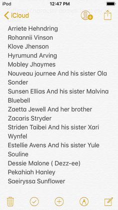an iphone screen showing the names of different people