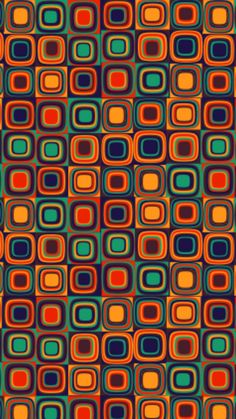 an orange and blue pattern with squares