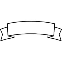 a black and white line drawing of a ribbon with an empty space for text on it