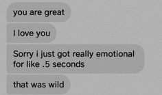 two text messages with the same person in each one's face and some words on them