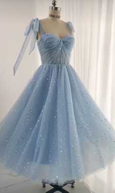 Sky Blue Prom Dress, Dress Sewing Tutorials, Blue Prom Dress, Draping Fashion, Cute Prom Dresses, Fairytale Dress