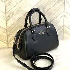 Nwt Kate Spade Kf493 Madison Leather Small Duffle Satchel Crossbody Bag Black Product Details Measurements 9.06" D Strap Drop: 3.15" Handle Drop: 3.25" Features Strap Drop: 22 Metal Pinmount Logo Closure Type: Top Zip Closure Dust Bag Included: No Back Zip Pocket Materials Saffiano Leather Lining: Two Way Script Logo Lining Imported Style Number Kf493 Kate Spade Formal Shoulder Bag With Zipper, Formal Kate Spade Shoulder Bag With Zipper Closure, Formal Kate Spade Shoulder Bag With Zipper, Kate Spade Crossbody Satchel For Evening, Kate Spade Bag Black, High End Handbags, Luxury Bags Collection, Crossbody Bag Black, Pretty Bags