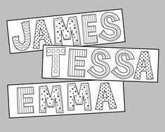 some type of lettering that says james tessa