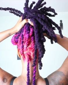 Purple Locs Black Women, Dread Color Ideas Locs, Purple Locs, Locs Black Women, Dyed Dreads, Dreads Styles For Women, Short Locs, Bold Hair Color, Beautiful Dreadlocks