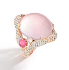 Conch Pearl, The Bling Ring, Spring Jewelry, Pink Jewelry, Gold Jewelry Indian, Bling Rings, Rose Gold Jewelry, Pink Stone, Pink Diamond