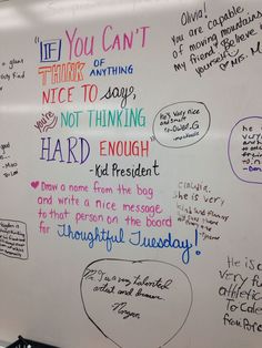 a whiteboard with writing on it that says, if you can't notice to say not thinking hard enough