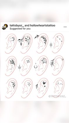 an image of some ear tattoos on someone's phone