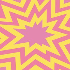 an abstract pink and yellow background with large, pointed star shapes in the center on top of each other