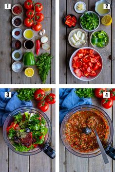 the steps to make a salad with tomatoes, lettuce, and other ingredients