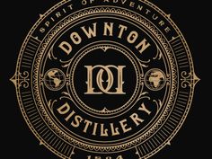 the logo for downton distillerry, an event venue in san francisco