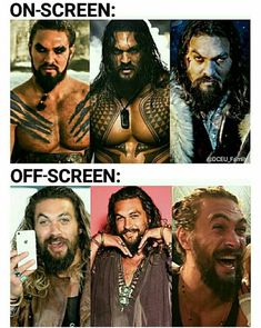 several different pictures of men with tattoos and beards, one is holding a cell phone