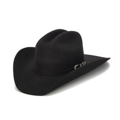 Stampede Hats - 100X Wool Felt Black Cowboy Hat with Silver Tone Buckle - Black - One Size Cowboy Hat Styles, Black Cowboy Hat, Black Cowgirl, Cute Shoes Heels, Black Cowboy, Cowboy Outfits, Kentucky Derby Hats, Metal Straps, Western Hats