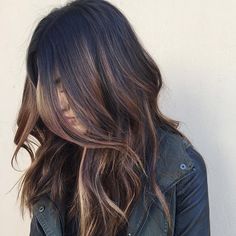 Black Hair With Brown Balayage Highlights Light Brown Balayage, Highlights For Dark Brown Hair, Chocolate Brown Hair Color, Chocolate Brown Hair, Dark Hair With Highlights, Brown Balayage, Brown Blonde Hair, Hair Colours, Brown Hair With Highlights