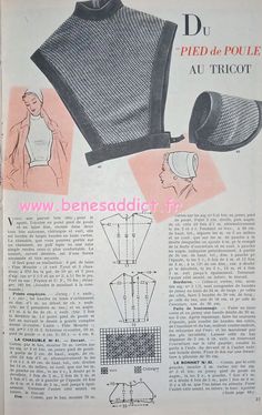 an old fashion sewing pattern from the 1950's, with pictures of hats on it