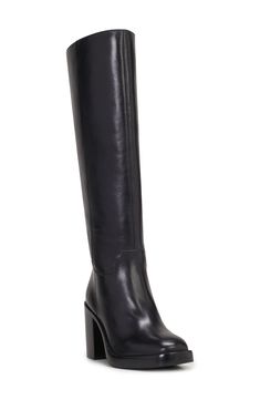 Vince Camuto Gibi Knee High Boot (Women) | Nordstrom Vince Camuto Black Boots, Narrow Calf Knee High Boots, Knee High Boots Small Heel, Low Heel Black Knee High Boots, Wide Knee High Boots, Women’s Knee High Boots, Extra Wide Calf Boots For Women, Knee High Flat Boots Outfit, Wide Calf Boots Outfit