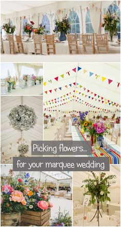 wedding flowers and decorations for your marquee wedding at the barnyard in hampshire, england