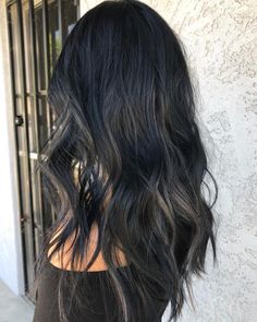 Erin Cardoza | Black with charcoal pops🔪. . . . #erinsworld #notbalayage #todyeforhair209 #nofilter #209hair #modestohair #blackhair #redken #btcpics… | Instagram Black Hair With Charcoal Highlights, Blond Highlights In Black Hair, Dark Hair With Cool Highlights, Long Dark Hair With Lowlights, Black Hair Brown Lowlights, Black Hair With Blonde Lowlights, Black Hair With Deminsion, Black Hair Ash Highlights, Black Hair With Lowlights Balayage