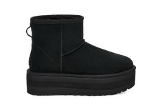 Women' Classic Mini Platform Boot | UGG® Ugg Classic Mini Platform, Overlock Stitch, Rugged Boots, Running Sneakers Women, Ugg Classic Ultra Mini, Ugg Classic Mini, Black Platform Boots, Womens Ugg Boots, Before Midnight