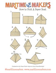 how to make a paper boat that floats in the water with instructions on how to fold it